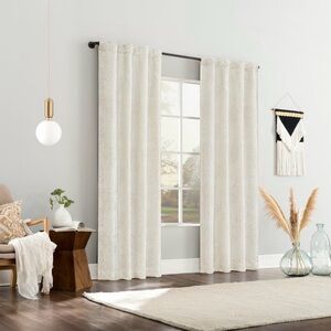 (Set of 2) 40”x84” 100% Blackout Petra Paisley embroidery back tab curtain panel